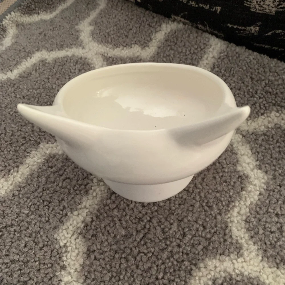 White Cat Ear Ceramic Pet Bowl